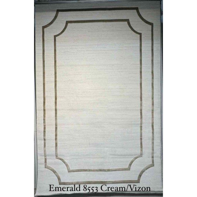 سجاد تركي اطار برواز الزمرد 8553 كريم فيزون مقاس 250*350