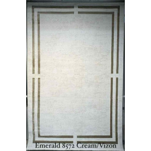 سجاد تركي اطار برواز الزمرد 8572 كريم فيزون مقاس 100*400