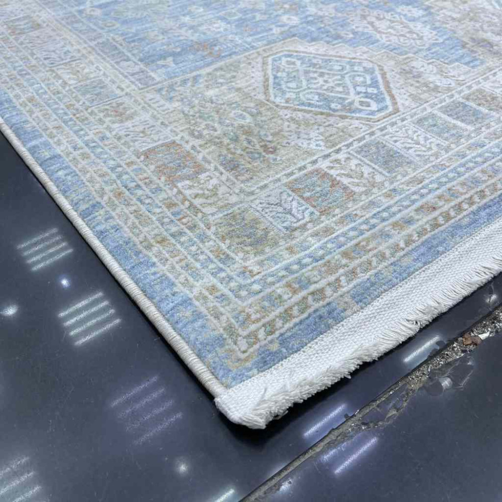 سجاد بوهيمي تركي جاليري F536CT11 سماوي كريم مقاس 100*200 سجاد بوهيمي تركي جاليري F536CT11 سماوي كريم مقاس 100*200