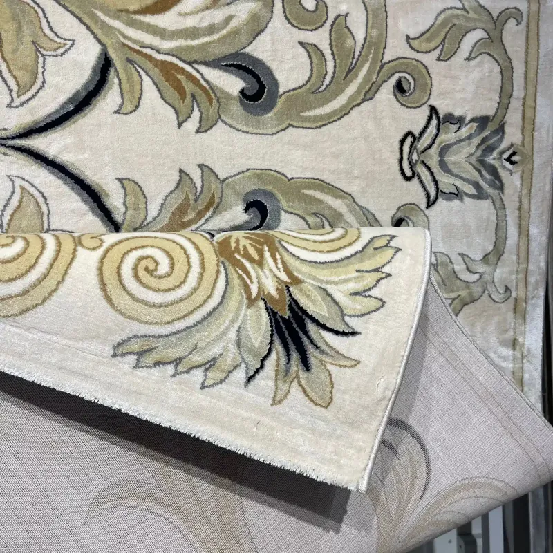 سجاد تركي لمينا نقش فرنسي 40844A كريم مقاس 400*400