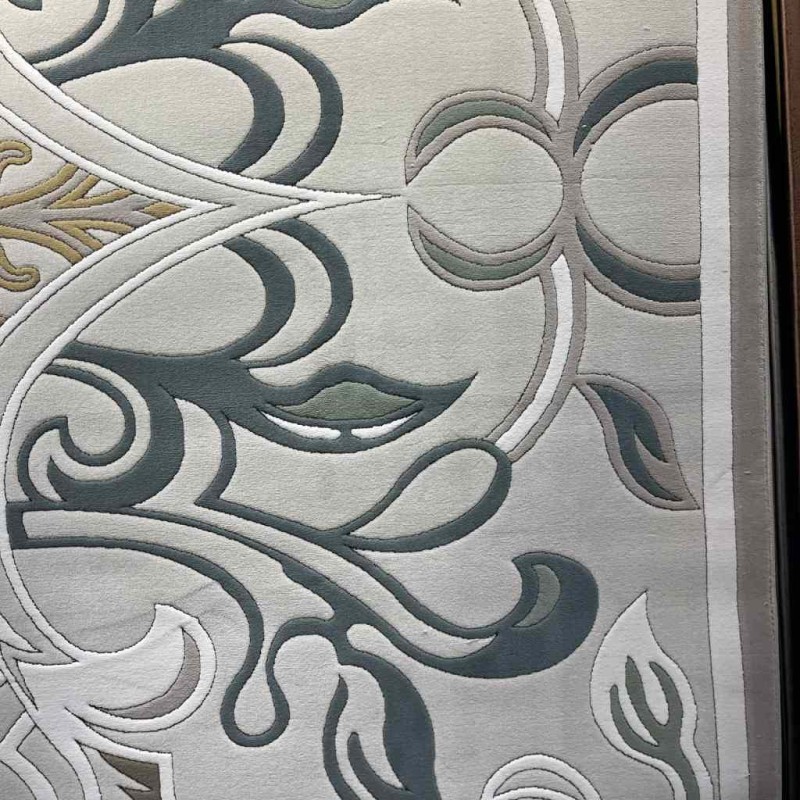 سجاد تركي بالاس S0190A  ابيض رصاصي مقاس 500*600