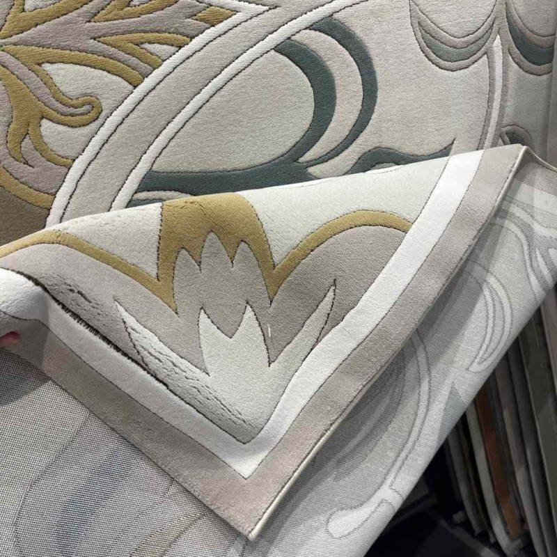 سجاد تركي بالاس S0190A  ابيض رصاصي مقاس 500*600