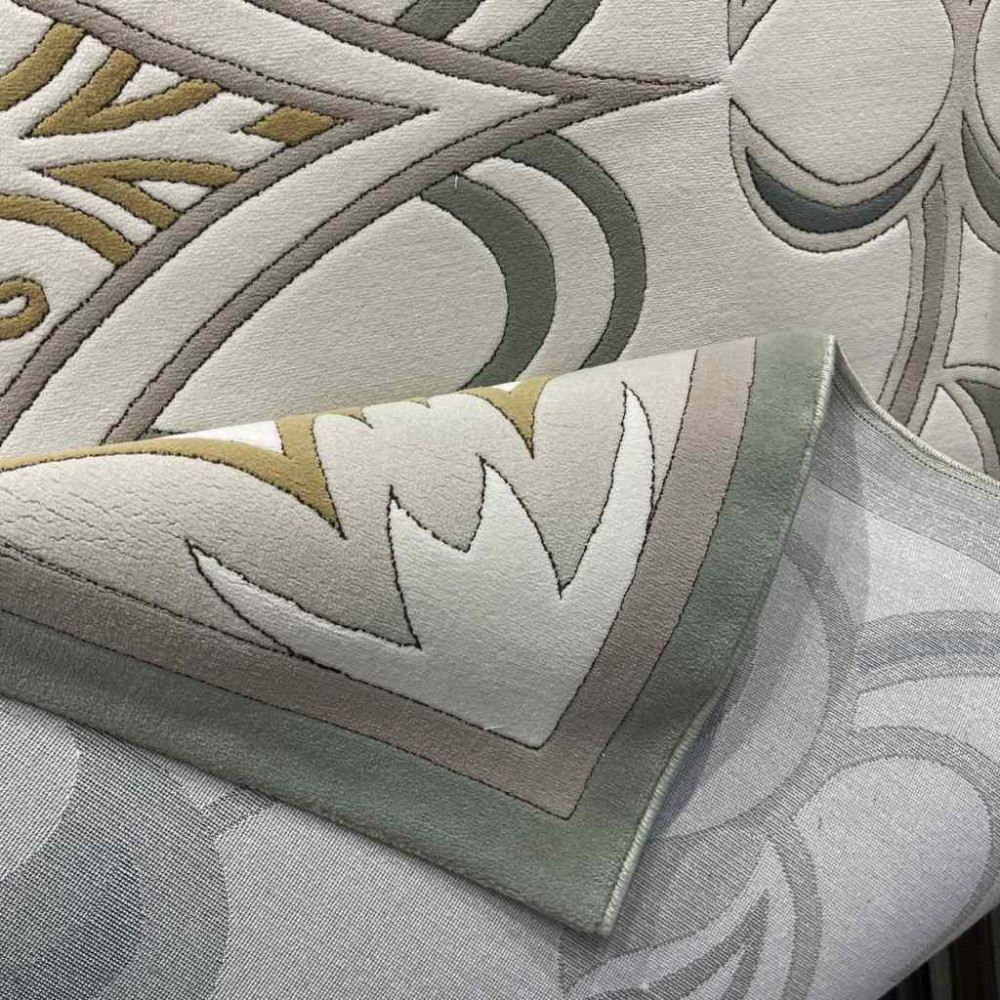 سجاد تركي بالاس S0190A  ابيض اخضر مقاس 100*200