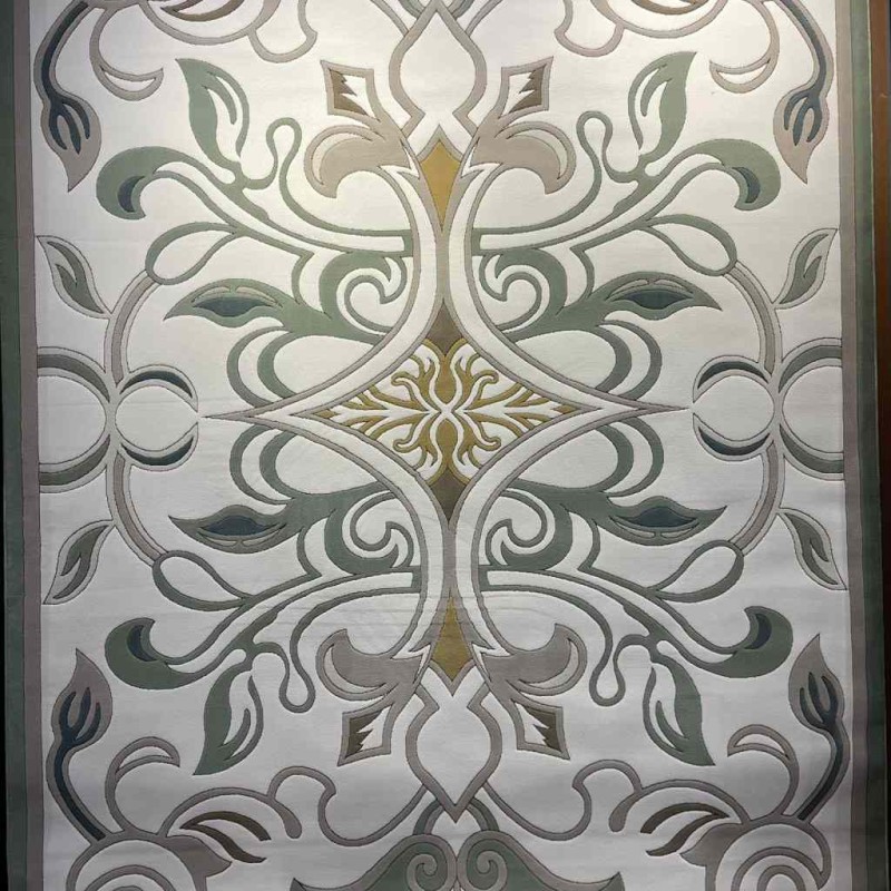 سجاد تركي بالاس S0190A  ابيض اخضر مقاس 400*600