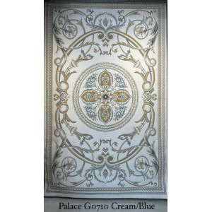 سجاد تركي بالاس G0710 كلاسيك نقش ملكي قصور سميك ناعم كريم سماوي مقاس 250*350