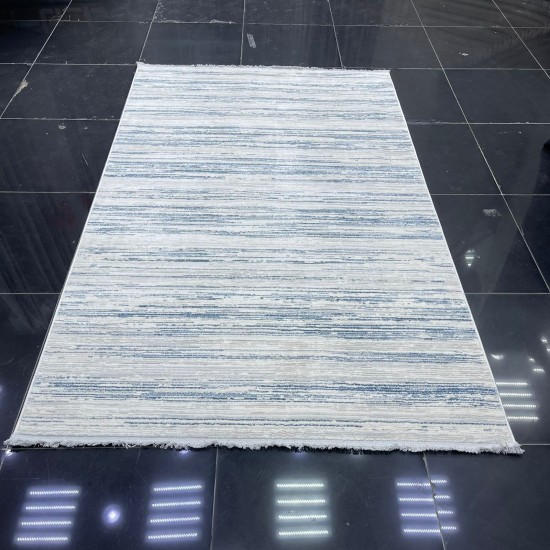 Turkish Pearl Carpet 26815A Cream Blue Size 80*150 Turkish Pearl Carpet 26815A Cream Blue Size 80*150