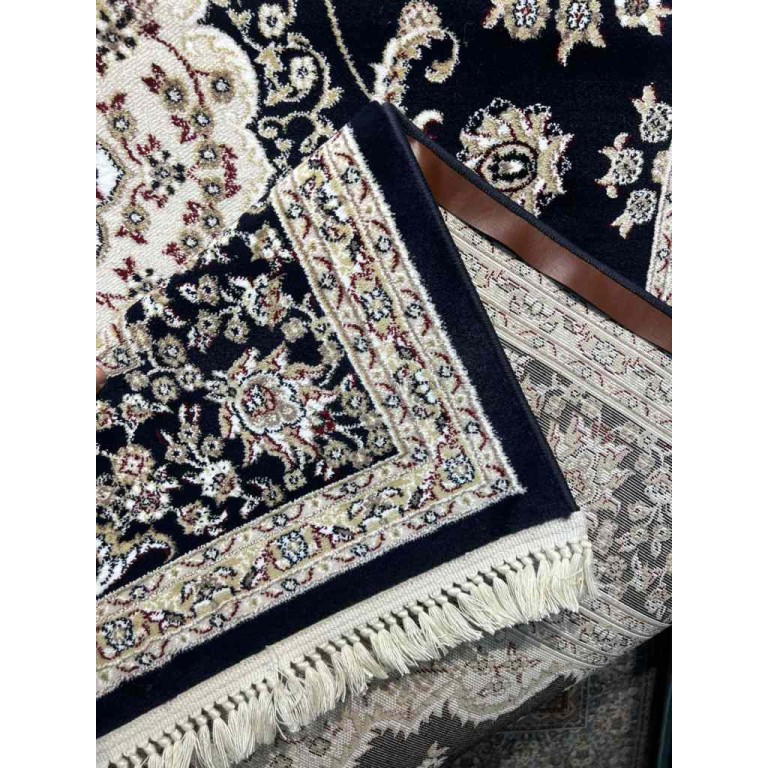 سجاد تركي صفوان كلاسيك سميك ناعم 40571 كحلي مقاس 100*300