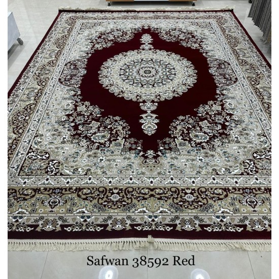 Safwan Classic Thick Soft Turkish Carpet 38592 red Size 100*200 Safwan Classic Thick Soft Turkish Carpet 38592 red Size 100*200