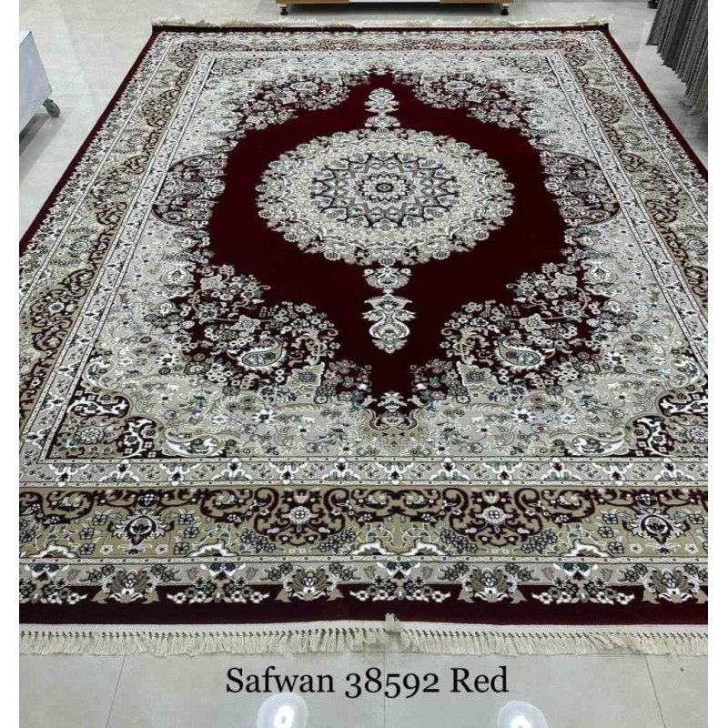 سجاد تركي صفوان كلاسيك سميك ناعم 38592 احمر مقاس 100*200