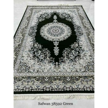 سجاد تركي صفوان كلاسيك سميك ناعم 38592 اخضر مقاس 100*400
