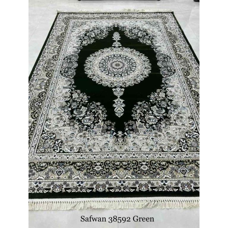 سجاد تركي صفوان كلاسيك سميك ناعم 38592 اخضر مقاس 150*230
