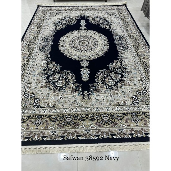 Safwan Classic Thick Soft Turkish Carpet 38592 navy Size 400*600 Safwan Classic Thick Soft Turkish Carpet 38592 navy Size 400*600