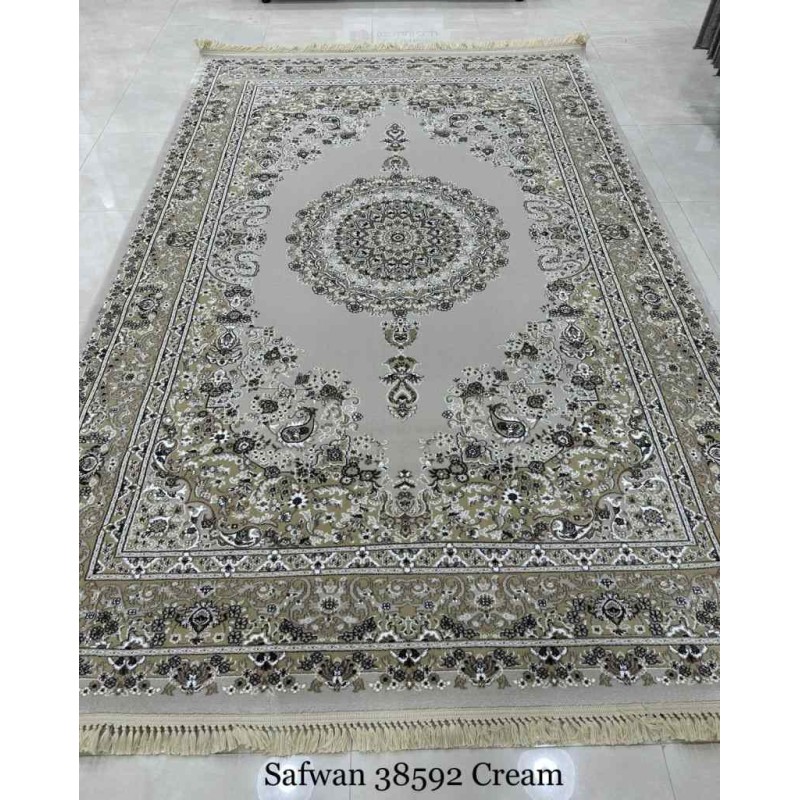 سجاد تركي صفوان كلاسيك سميك ناعم 38592 كريم مقاس 100*400