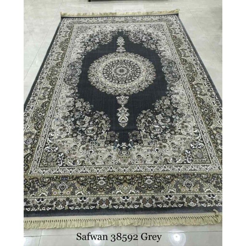 سجاد تركي صفوان كلاسيك سميك ناعم 38592 رصاصي مقاس 400*600