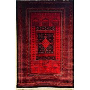 Turkish Samarqand Afghan Pattern Carpet 40294B Red Size 200*300