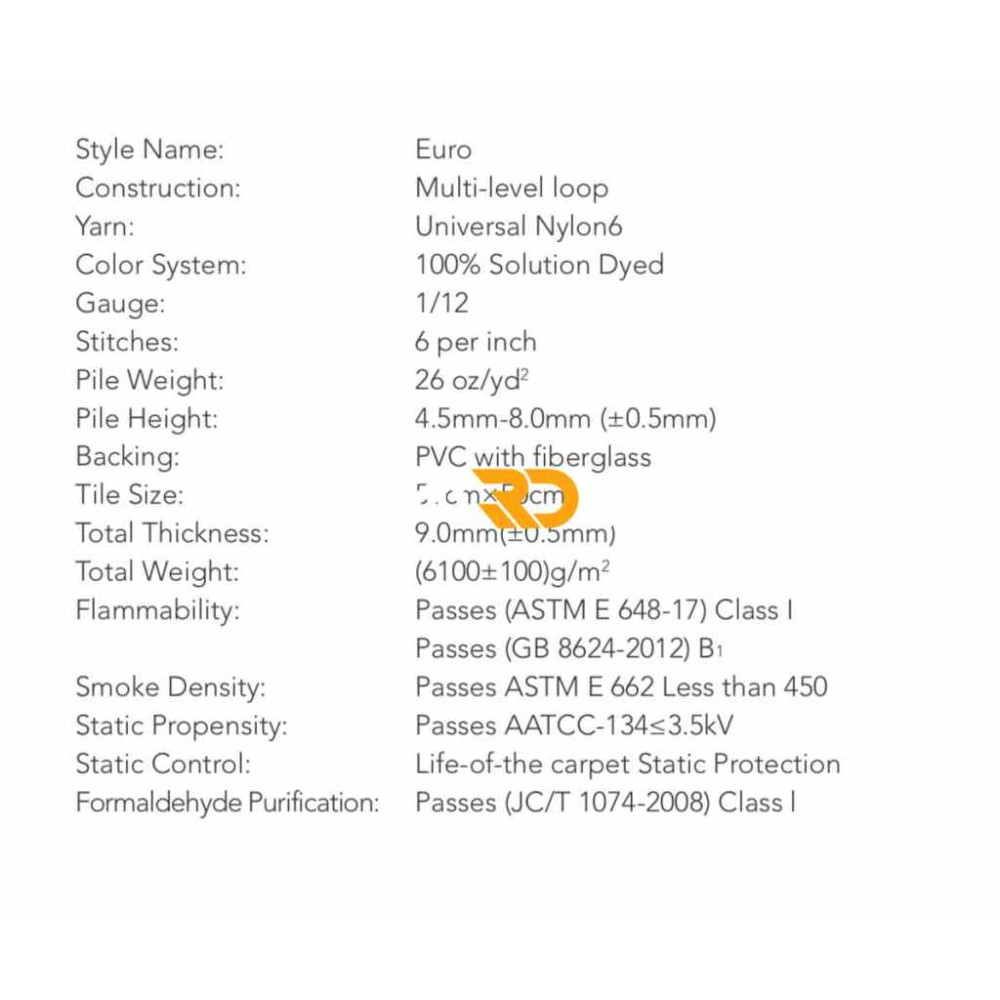 موكيت مربعات ارضيات مكتبية بلاط مكتبي euro 8 يورو 8 مقاس 50*50