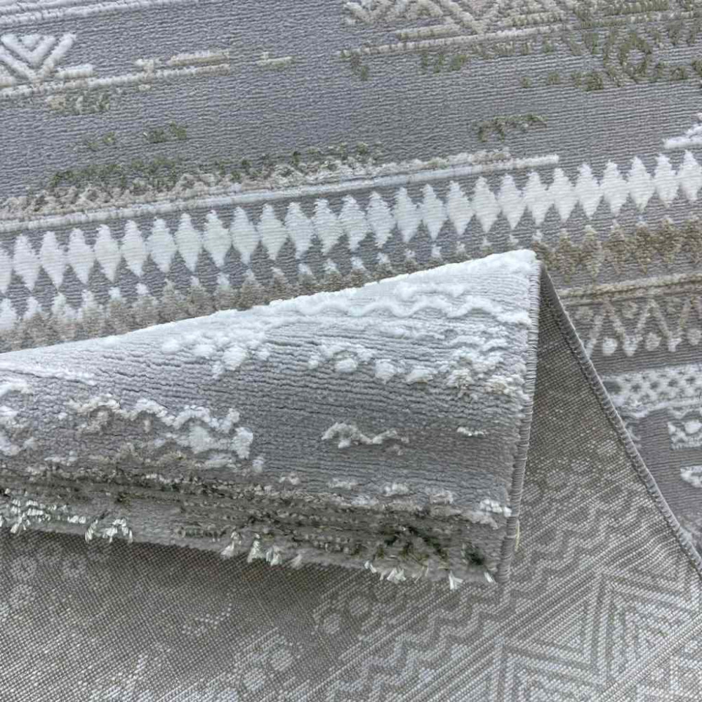 سجاد الماس تركي مودرن 30096A رصاصي 150*220