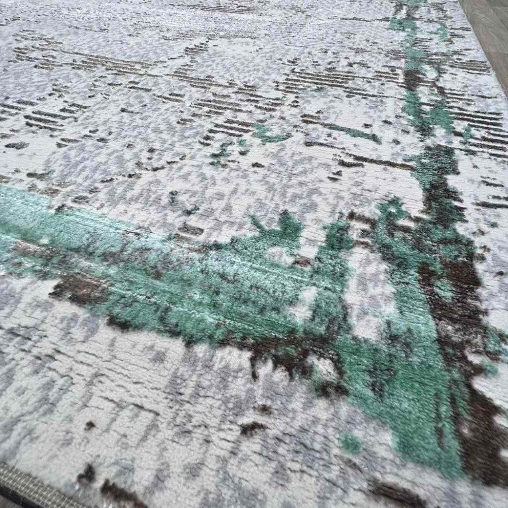 سجاد الماس تركي مودرن 35023D كريم تركواز 150*220 سجاد الماس تركي مودرن 35023D كريم تركواز 150*220