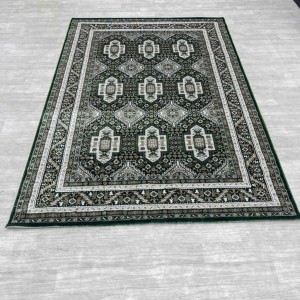Turkish classic diamond carpet 10939A green color size 150*220
