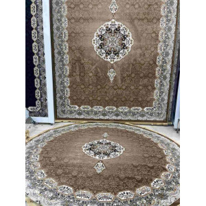 سجاد تركي كاشان دائري 1019A بيج مقاس 150*150