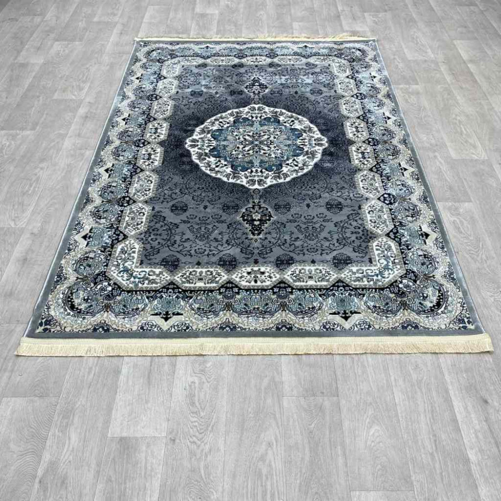 سجاد تركي كاشان دائري 1019A رصاصي مقاس 400*400