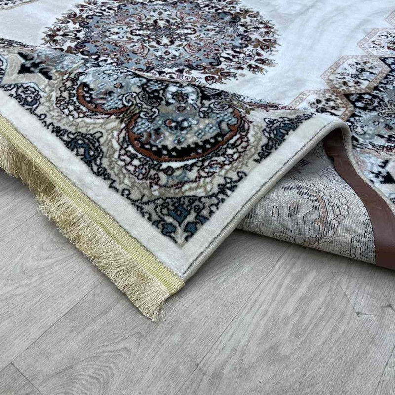 سجاد تركي كاشان دائري 1019A كريم كريم مقاس 200*200