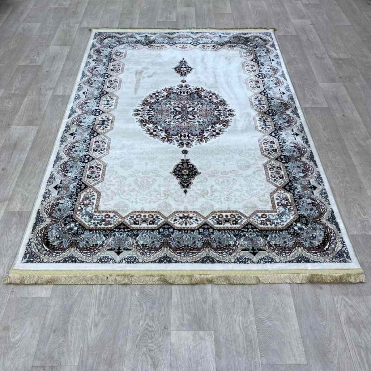 سجاد تركي كاشان 1019A 11ملى كريم كريم مقاس 100*200