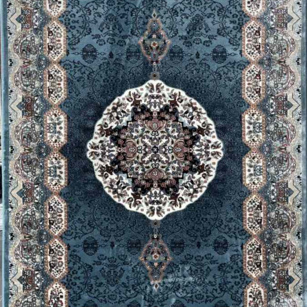 سجاد تركي كاشان 1019A 11ملى سماوي مقاس 50*80