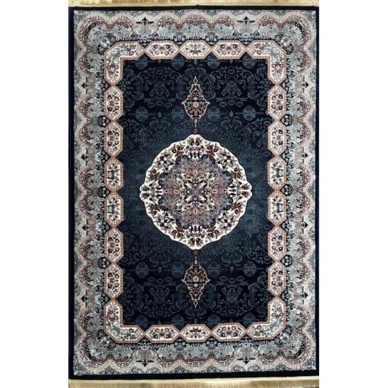 سجاد تركي كاشان دائري 1019A كحلي مقاس 200*200