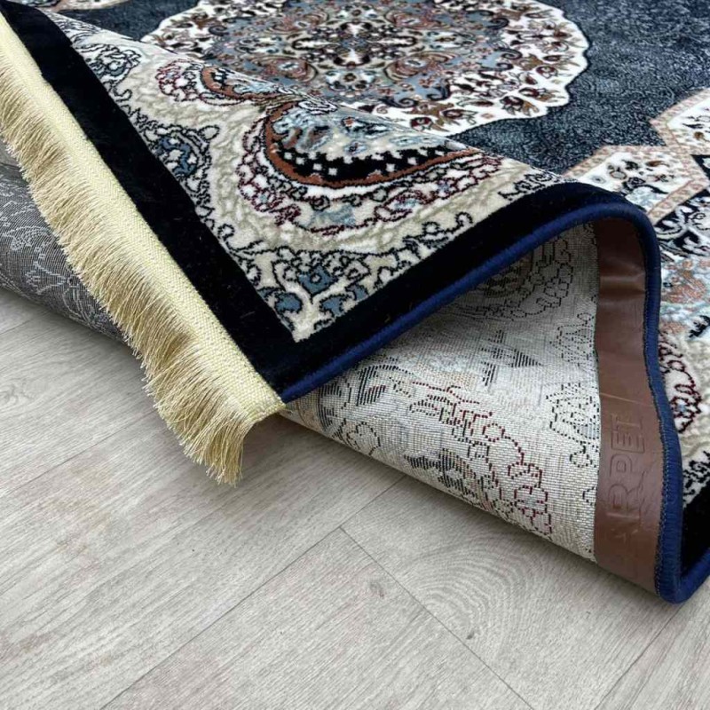 سجاد تركي كاشان دائري 1019A كحلي مقاس 400*400