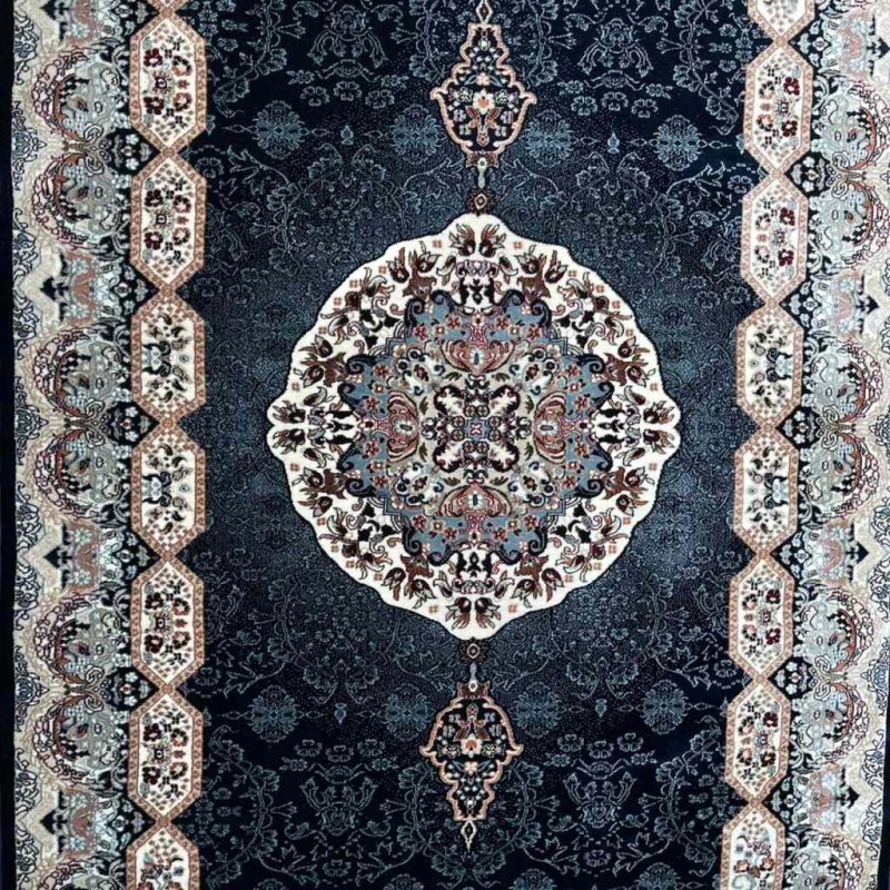 سجاد تركي كاشان دائري 1019A كحلي مقاس 400*400