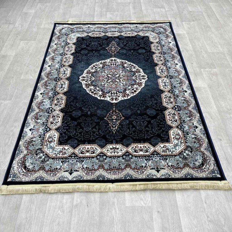 سجاد تركي كاشان دائري 1019A كحلي مقاس 400*400