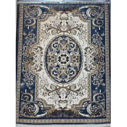 سجاد تركي شيراز A706C كلاسيك سميك ناعم سماوي مقاس 50*80