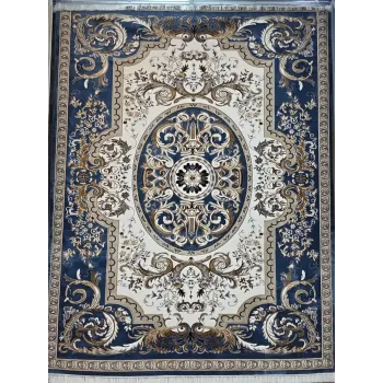 سجاد تركي شيراز A706C كلاسيك سميك ناعم سماوي مقاس 50*80