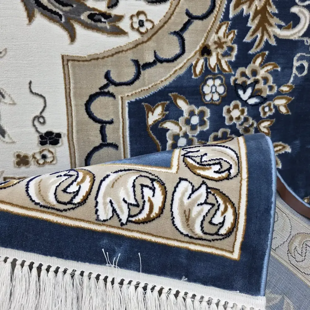 سجاد تركي شيراز A706C كلاسيك سميك ناعم سماوي مقاس 50*80