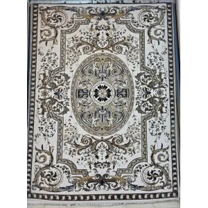 سجاد تركي شيراز A706C كلاسيك سميك ناعم كريم مقاس 400*600