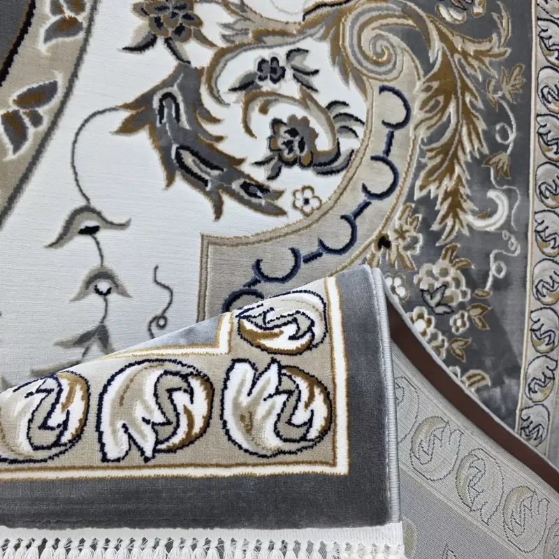 سجاد تركي شيراز A706C كلاسيك سميك ناعم رصاصي مقاس 400*800