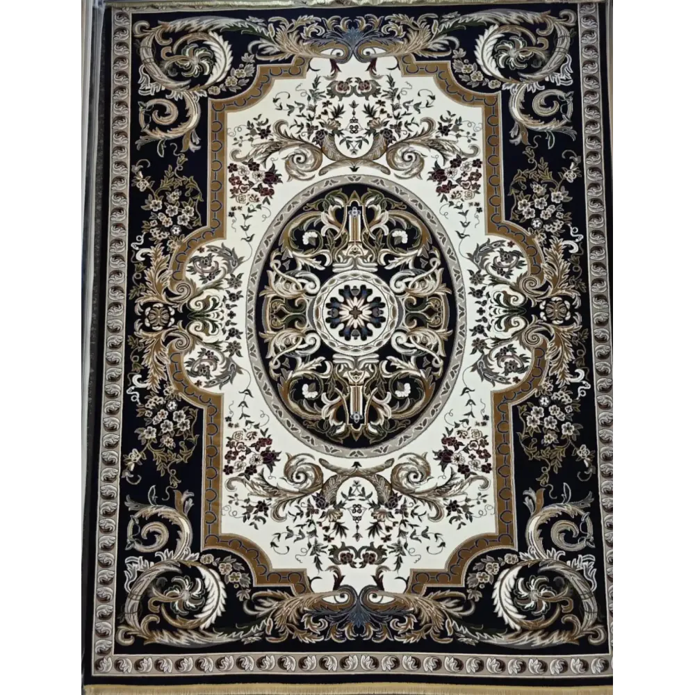 سجاد تركي شيراز A706C كلاسيك سميك ناعم كحلي مقاس 400*800