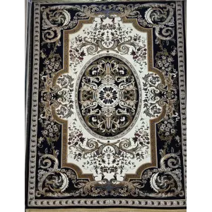 سجاد تركي شيراز A706C كلاسيك سميك ناعم كحلي مقاس 400*800