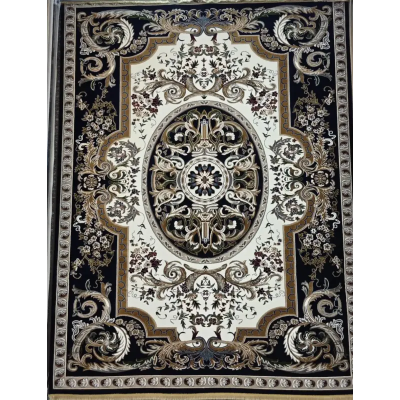 سجاد تركي شيراز A706C كلاسيك سميك ناعم كحلي مقاس 400*800