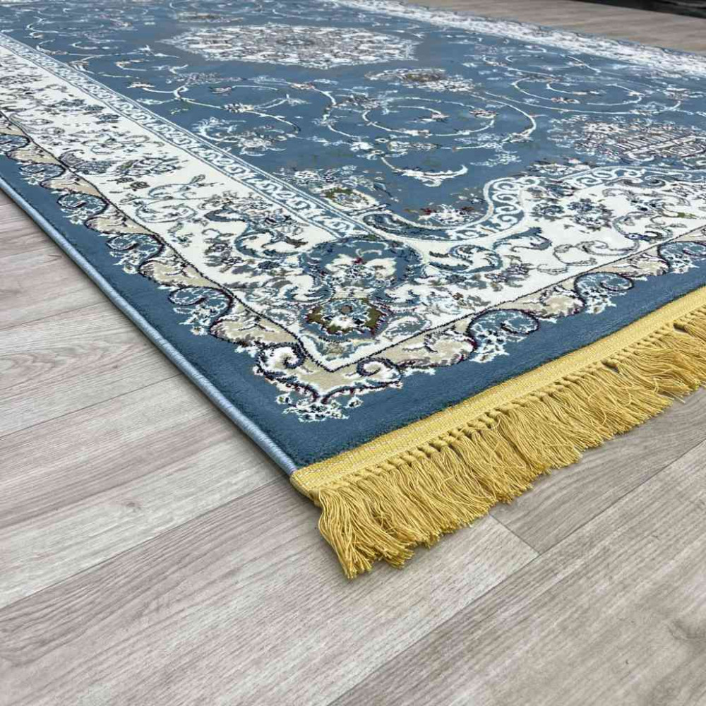 سجاد تركي تبريز كلاسيك سميك ناعم 2767B سماوي عنابي مقاس 500*700