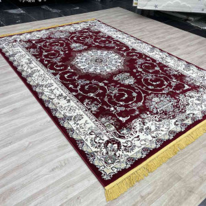سجاد تركي تبريز كلاسيك سميك ناعم 2767B احمر عنابي مقاس 100*300