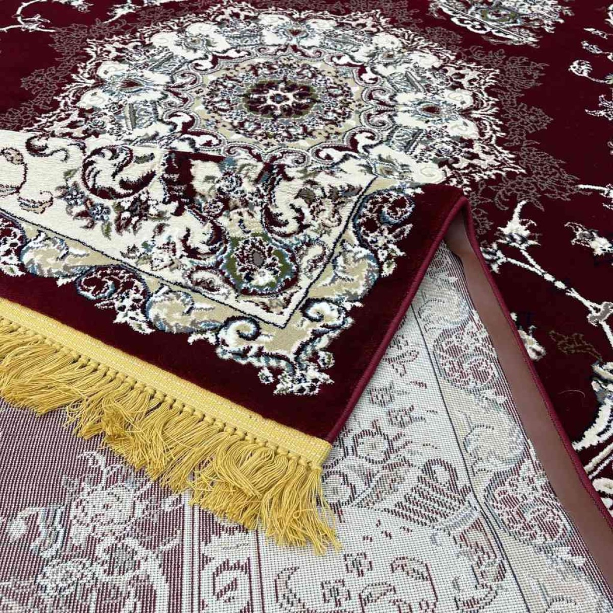سجاد تركي تبريز كلاسيك سميك ناعم 2767B احمر عنابي مقاس 200*300
