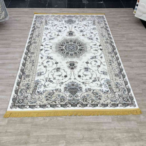 سجاد تركي تبريز كلاسيك سميك ناعم 2767B ابيض مقاس 500*700