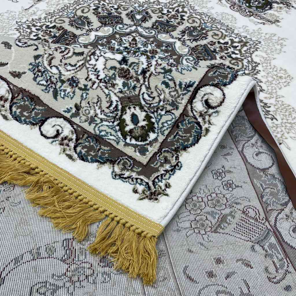 سجاد تركي تبريز كلاسيك سميك ناعم 2767B ابيض مقاس 500*700
