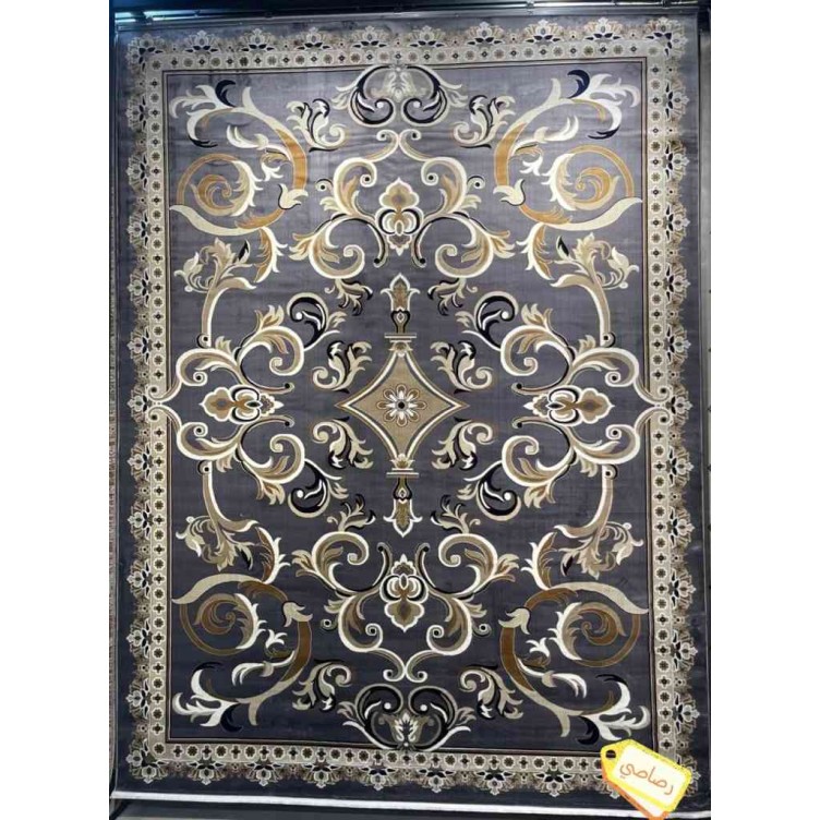 سجاد تركي سما نقش فرنسي لون رصاصي مقاس 100*200
