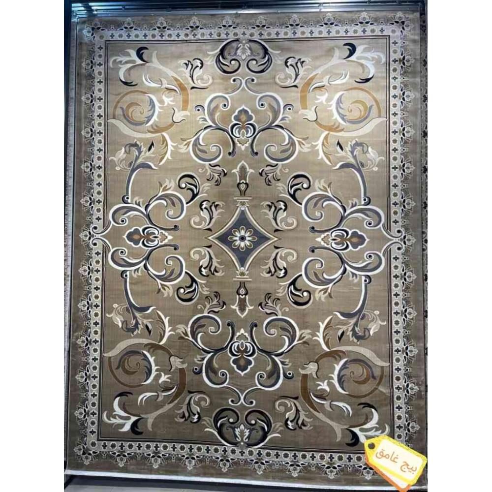سجاد تركي سما نقش فرنسي لون بيج غامق مقاس 400*700