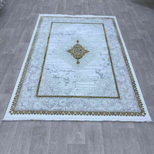 سجاد تركي موطو 049770 ذهبي درجة اولا  مقاس 150*220