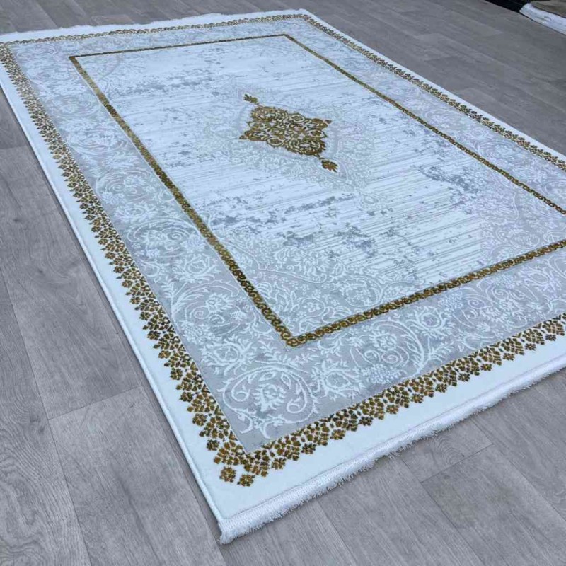 سجاد تركي موطو 049770 ذهبي درجة اولا  مقاس 150*220
