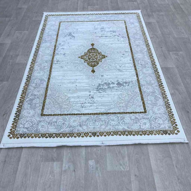 سجاد تركي موطو 049770 ذهبي درجة اولا  مقاس 150*220